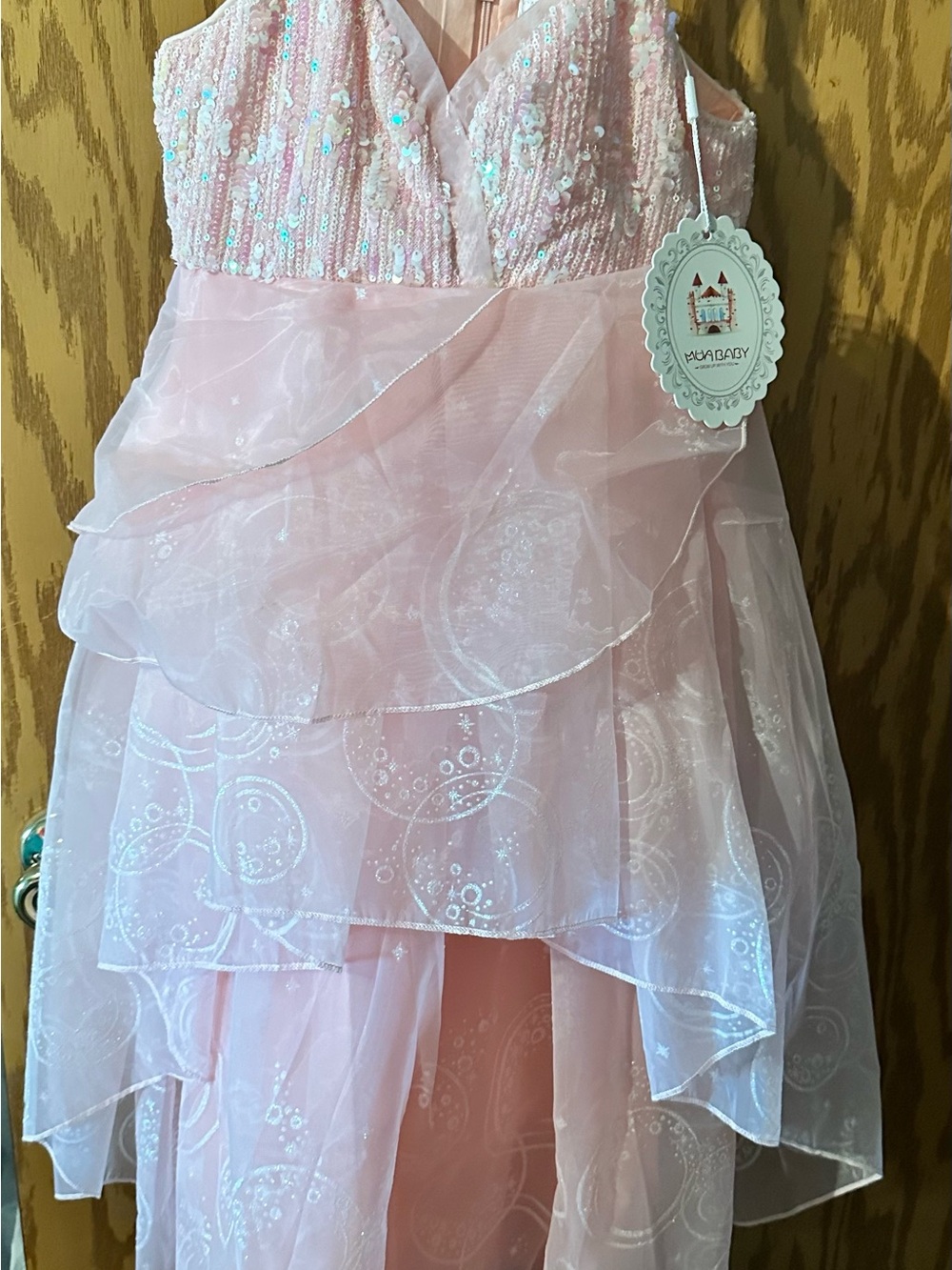 NWT “Glynda” Dress. Pink Sequin & Layered Tulle Girls' Dress